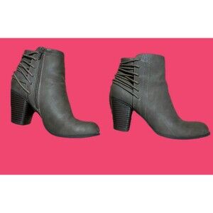 Madden Girl Caboot scoot Heeled Zip Up Ankle Boots Brown Women's Size 7.5 M